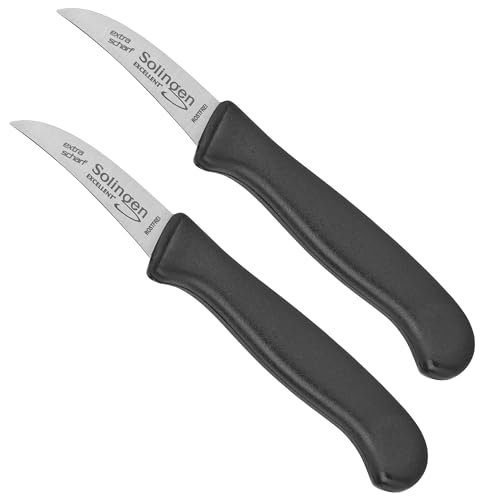 Shehadeh - 2 x Solingen Küchenmesser - Kleines Solinger Allzweckmesser für die Küche - Gemüsemesser - Obstmesser - Schälmesser - gebogene Schneide - Edelstahl rostfrei - Extra scharf Shehadeh - 2 x Solingen Küchenmesser - Kleines Solinger Allzweckmesser für die Küche - Gemüsemesser - Obstmesser - Schälmesser - gebogene Schneide - Edelstahl rostfrei - Extra scharf von Shehadeh