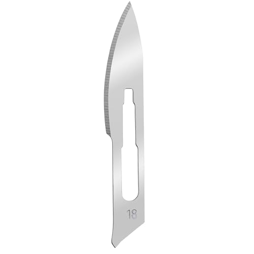 Shehadeh - 50 Stück sterile Skalpellklingen Figur 18 - Ersatzklingen aus Karbonstahl - Für Skalpellhalter Nr.4 - Heinz Herenz von Shehadeh