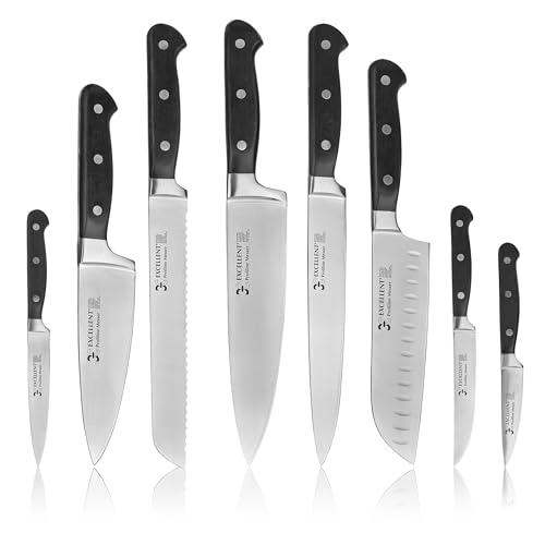 Shehadeh - Solingen Messerset 8-teilig - Küchenmesserset aus hochwertigem gehärtetem Edelstahl - Profi Kochmesser mit scharfer Klinge - Rostfreie & scharfe Messer Shehadeh - Solingen Messerset 8-teilig - Küchenmesserset aus hochwertigem gehärtetem Edelstahl - Profi Kochmesser mit scharfer Klinge - Rostfreie & scharfe Messer von Shehadeh