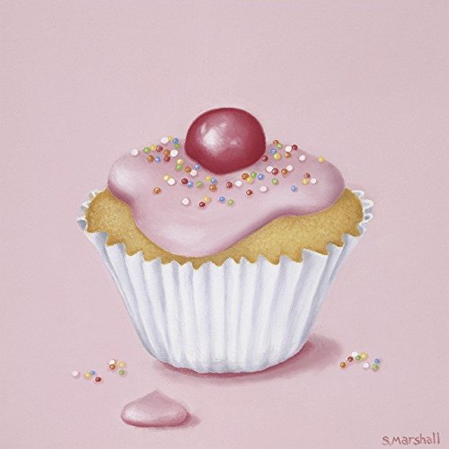 Sheila Marshall Kann ich einen Fairy Cake haben Kunstdruck auf Leinwand, 40 x 40 cm, Polyester, Mehrfarbig, 40x40x3.2 cm von Sheila Marshall