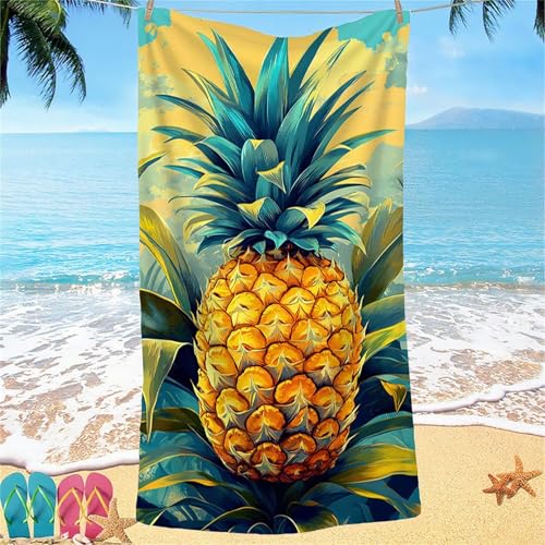 Beach Towel for Adults 75x150 Microfibre Towel Obst Ananas Quick Dry Travel Towels, Kids Gym Towels Snap Design, Compact Lightweight Sand Free Absorbent Quick Dry, for Camping Vacation Gifts j-589 von Shejyn