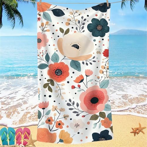 Beach Towel for Adults 85x170 Microfibre Towel Blumen Ländlich Quick Dry Travel Towels, Kids Gym Towels Snap Design, Compact Lightweight Sand Free Absorbent Quick Dry, for Camping Vacation Gifts j-579 von Shejyn