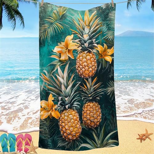 Beach Towel for Adults 85x170 Microfibre Towel Obst Ananas Quick Dry Travel Towels, Kids Gym Towels Snap Design, Compact Lightweight Sand Free Absorbent Quick Dry, for Camping Vacation Gifts j-612 von Shejyn