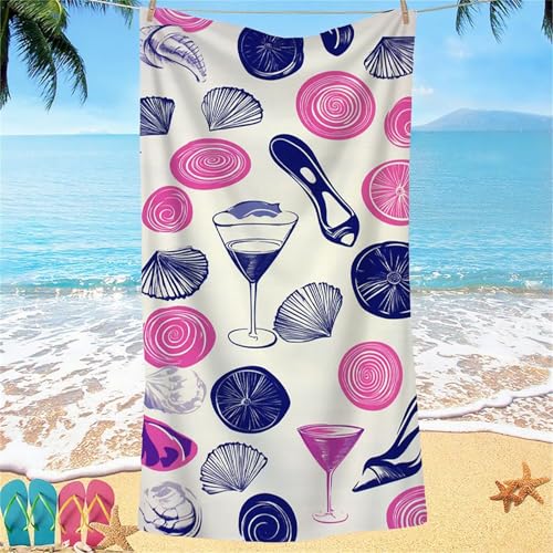 Beach Towel for Adults 85x170 Microfibre Towel Rosa Weinglas Quick Dry Travel Towels, Kids Gym Towels Snap Design, Compact Lightweight Sand Free Absorbent Quick Dry, for Camping Vacation Gifts j-591 von Shejyn