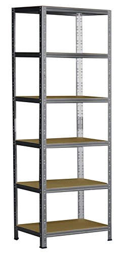 Shelf Creations Schwerlastregal 180 x 45 x 30 cm mit 6 Böden Stecksystem aus Metall verzinkt: Metallregal geeignet als Kellerregal, Lagerregal, Archivregal, Ordnerregal, Werkstattregal von Shelf Creations