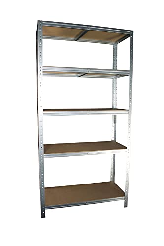 Shelf Creations Basic Schwerlastregal 180x70x50cm verzinkt 5 Böden Steckregal Kellerregal Lagerregal Werkstattregal Archivregal Haushaltsregal Ordnerregal Metallregal Garagenregal Fachbodenregal von Shelf Creations