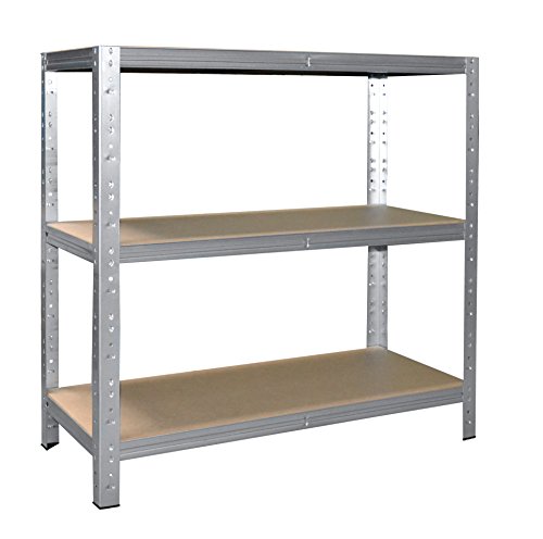 Shelf Creations Basic Schwerlastregal 90 x 30 x 100 cm mit 3 Böden Stecksystem aus Metall verzinkt: Metallregal geeignet als Kellerregal, Lagerregal, Archivregal, Ordnerregal, Werkstattregal von Shelf Creations