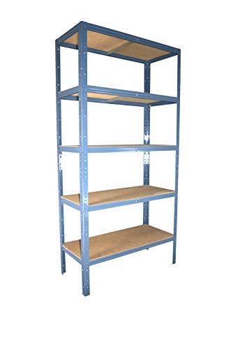 Shelf Creations Basic Schwerlastregal blau 155 x 120 x 30 cm mit 5 Böden Stecksystem aus Metall verzinkt: Metallregal geeignet als Kellerregal, Lagerregal, Archivregal, Ordnerregal, Werkstattregal von Shelf Creations