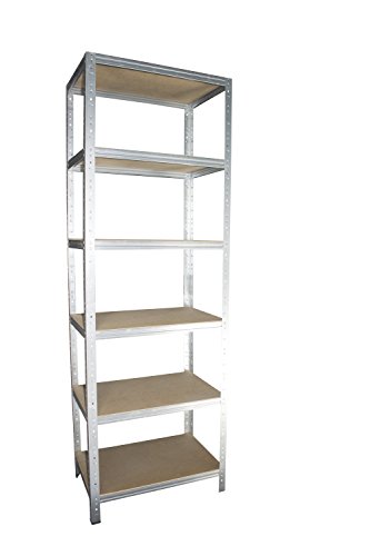 Shelf Creations Basic Schwerlastregal verzinkt 180 x 60 x 40 cm mit 6 Böden Stecksystem aus Metall verzinkt: Metallregal geeignet als Kellerregal, Lagerregal, Archivregal, Ordnerregal, Werkstattregal von Shelf Creations