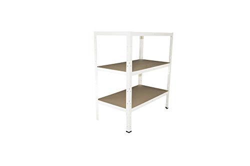 Shelf Creations Basic Schwerlastregal weiß 90 x 110 x 60 cm mit 3 Böden Stecksystem aus Metall verzinkt: Metallregal geeignet als Kellerregal, Lagerregal, Archivregal, Ordnerregal, Werkstattregal von Shelf Creations