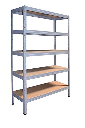 Shelf Creations Industrie Steckregal grau 155x70x60 cm mit 5 Böden Schwerlastregal aus Metall verzinkt: Lagerregal geeignet als Kellerregal, Haushaltsregal, Archivregal, Ordnerregal, Werkstattregal von Shelf Creations