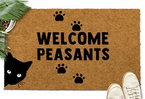 Shelinh Fußmatte mit Aufschrift "Welcome Peasants", Kokosfaser, lustig, 60 x 40 cm von Shelinh