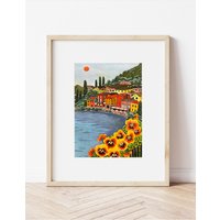 Varenna Italien Wandkunst, Kunstdruck, Reise Kunst, Illustration, Landschaft Comer See, Italien von ShelleyAldrichArt