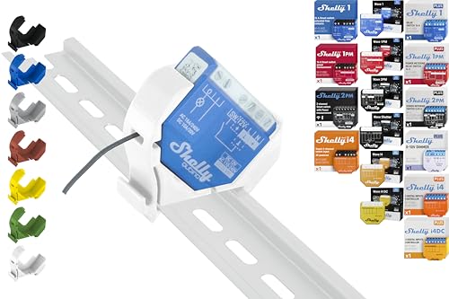 Hutschienenhalter "Mini" für 18 Shellys: 1 Gen3,1PM Gen3,2PM Gen3,i4 Gen3,Plus 1,Plus 1PM,Plus 2PM,Plus i4,Plus 0-10V Dimmer,Wave 1,Wave 1PM,Wave 2PM,Wave Shutter,Wave i4 (Weiß-Prime) von Shelly Hutschienenhalter PW3D