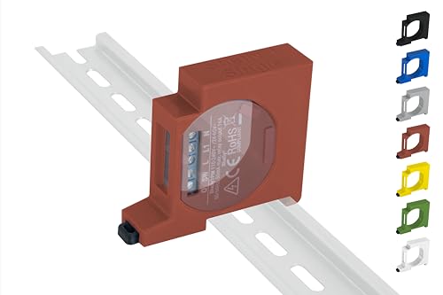 Shelly 1 / 1PM Hutschienenhalter/Adapter Single DIN Rail bracket (35mm) (Rot (Prime)) von Shelly Hutschienenhalter PW3D