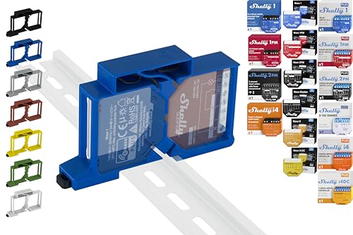 Hutschienenhalter "Dual" für 18 Shellys: 1 Gen3,1PM Gen3,2PM Gen3,i4 Gen3,Plus 1,Plus 1PM,Plus 2PM,Plus i4,Plus 0-10V Dimmer,Wave 1,Wave 1PM,Wave 2PM,Wave Shutter,Wave i4 (Blau-Prime) von Shelly Hutschienenhalter PW3D