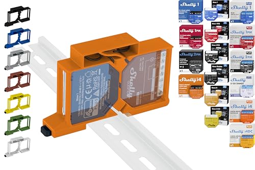 Hutschienenhalter "Dual" für 18 Shellys: 1 Gen3,1PM Gen3,2PM Gen3,i4 Gen3,Plus 1,Plus 1PM,Plus 2PM,Plus i4,Plus 0-10V Dimmer,Wave 1,Wave 1PM,Wave 2PM,Wave Shutter,Wave i4 (Orange) von Shelly Hutschienenhalter PW3D