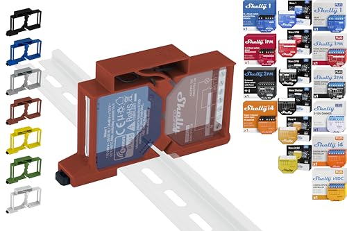 Hutschienenhalter "Dual" für 18 Shellys: 1 Gen3,1PM Gen3,2PM Gen3,i4 Gen3,Plus 1,Plus 1PM,Plus 2PM,Plus i4,Plus 0-10V Dimmer,Wave 1,Wave 1PM,Wave 2PM,Wave Shutter,Wave i4 (Rot) von Shelly Hutschienenhalter PW3D