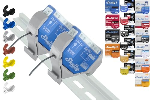 Hutschienenhalter "Mini" für 18 Shellys: 1 Gen3,1PM Gen3,2PM Gen3,i4 Gen3,Plus 1,Plus 1PM,Plus 2PM,Plus i4,Plus 0-10V Dimmer,Wave 1,Wave 1PM,Wave 2PM,Wave Shutter,Wave i4 (2x Grau-Prime) von Shelly Hutschienenhalter PW3D