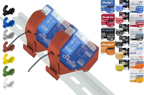 Hutschienenhalter "Mini" für 18 Shellys: 1 Gen3,1PM Gen3,2PM Gen3,i4 Gen3,Plus 1,Plus 1PM,Plus 2PM,Plus i4,Plus 0-10V Dimmer,Wave 1,Wave 1PM,Wave 2PM,Wave Shutter,Wave i4 (2x Rot-Prime) von Shelly Hutschienenhalter PW3D