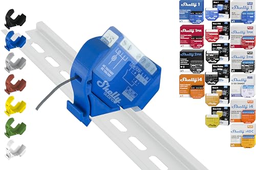 Hutschienenhalter "Mini" für 18 Shellys: 1 Gen3,1PM Gen3,2PM Gen3,i4 Gen3,Plus 1,Plus 1PM,Plus 2PM,Plus i4,Plus 0-10V Dimmer,Wave 1,Wave 1PM,Wave 2PM,Wave Shutter,Wave i4 (Blau-Prime) von Shelly Hutschienenhalter PW3D