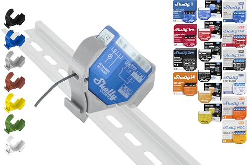 Hutschienenhalter "Mini" für 18 Shellys: 1 Gen3,1PM Gen3,2PM Gen3,i4 Gen3,Plus 1,Plus 1PM,Plus 2PM,Plus i4,Plus 0-10V Dimmer,Wave 1,Wave 1PM,Wave 2PM,Wave Shutter,Wave i4 (Grau-Prime) von Shelly Hutschienenhalter PW3D