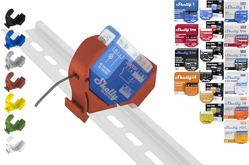 Hutschienenhalter "Mini" für 18 Shellys: 1 Gen3,1PM Gen3,2PM Gen3,i4 Gen3,Plus 1,Plus 1PM,Plus 2PM,Plus i4,Plus 0-10V Dimmer,Wave 1,Wave 1PM,Wave 2PM,Wave Shutter,Wave i4 (Rot-Prime) von Shelly Hutschienenhalter PW3D