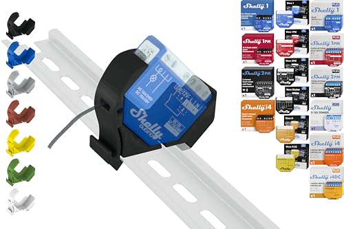 Hutschienenhalter "Mini" für 18 Shellys: 1 Gen3,1PM Gen3,2PM Gen3,i4 Gen3,Plus 1,Plus 1PM,Plus 2PM,Plus i4,Plus 0-10V Dimmer,Wave 1,Wave 1PM,Wave 2PM,Wave Shutter,Wave i4 (Schwarz) von Shelly Hutschienenhalter PW3D