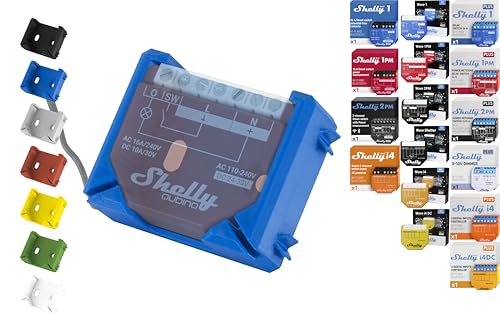 Wandhalter "Wall" für 18 Shellys: 1 Gen3,1PM Gen3,2PM Gen3,i4 Gen3,Plus 1,Plus 1PM,Plus 2PM,Plus i4,Plus 0-10V Dimmer,Wave 1,Wave 1PM,Wave 2PM,Wave Shutter,Wave i4 (Blau-Prime) von Shelly Hutschienenhalter PW3D