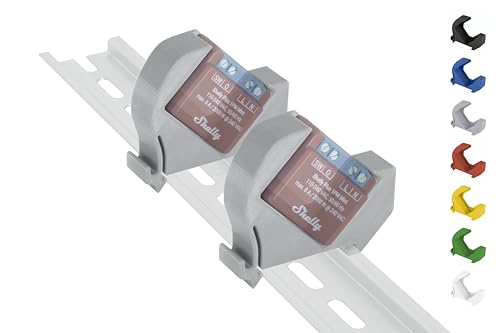 Hutschienenhalter/Adapter "Mini" für Shelly-MINI DIN Rail bracket (35mm) (2er-Set Grau, Prime) von Shelly Hutschienenhalter PW3D