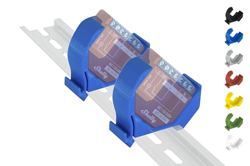 Shelly Plus Hutschienenhalter/Adapter Mini DIN Rail bracket (35mm) (2er-Set Blau (Prime)) von Shelly Hutschienenhalter PW3D