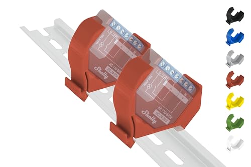 Shelly Plus Hutschienenhalter/Adapter Mini DIN Rail bracket (35mm) (2er-Set Rot (Prime)) von Shelly Hutschienenhalter PW3D