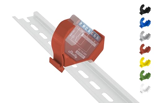 Shelly Plus Hutschienenhalter/Adapter Mini DIN Rail bracket (35mm) (Rot (Prime)) von Shelly Hutschienenhalter PW3D