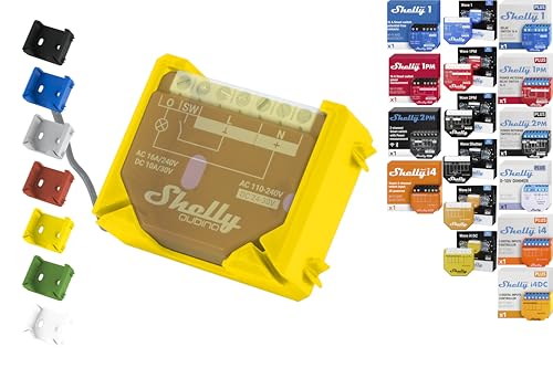 Wandhalter "Wall" für 18 Shellys: 1 Gen3,1PM Gen3,2PM Gen3,i4 Gen3,Plus 1,Plus 1PM,Plus 2PM,Plus i4,Plus 0-10V Dimmer,Wave 1,Wave 1PM,Wave 2PM,Wave Shutter,Wave i4 (Gelb) von Shelly Hutschienenhalter PW3D