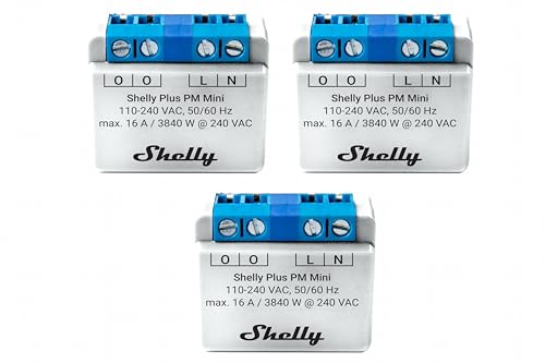 Shelly WLAN-Energiemesser Plus PM Mini, Bluetooth, Unterputz, 3 Stück von Shelly