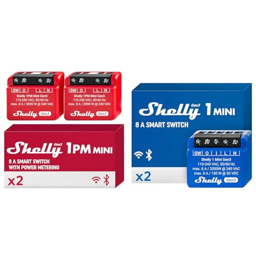 Shelly 1PM Mini Gen3 | WLAN- und Bluetooth-Smart-Switch-Relais & 1 Mini Gen3 | WiFi & Bluetooth Smart Switch Relais 1 Kanal 8A von Shelly