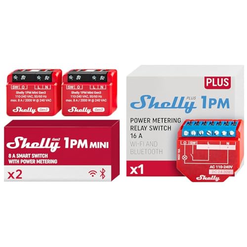 Shelly 1PM Mini Gen3 | WLAN- und Bluetooth-Smart-Switch-Relais & Plus 1PM | WLAN & Bluetooth Relais Schalter mit Strommessung Shelly 1PM Mini Gen3 | WLAN- und Bluetooth-Smart-Switch-Relais & Plus 1PM | WLAN & Bluetooth Relais Schalter mit Strommessung von Shelly