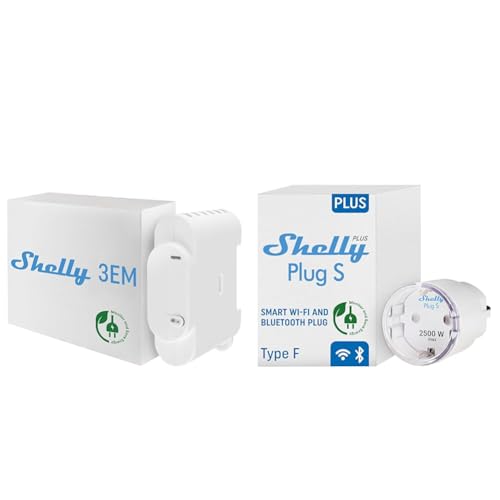 Shelly 3EM intelligenter 3-Phasen-WLAN Energiezähler und Schützsteuerung & Plus Plug S - Intelligente Steckdose Funktioniert mit Alexa & Google Home, programmierbare Steckdose mit Sprachsteuerung Shelly 3EM intelligenter 3-Phasen-WLAN Energiezähler und Schützsteuerung & Plus Plug S - Intelligente Steckdose Funktioniert mit Alexa & Google Home, programmierbare Steckdose mit Sprachsteuerung von Shelly