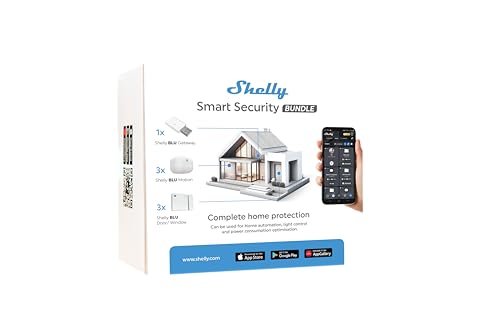 Shelly Smart Security Bundle | Intelligentes Sicherheitspaket | Bluetooth-Geräte | Heimautomatisierung | Kein Hub Erforderlich | Lange Akkulaufzeit | Benutzerdefinierte Alarmzonen von Shelly