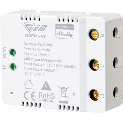 Shelly Ogemray smarter Relaisschalter 25 A Schalt-Messaktor Bluetooth, Wi-Fi Shelly Ogemray smarter Relaisschalter 25 A Schalt-Messaktor Bluetooth, Wi-Fi von Shelly