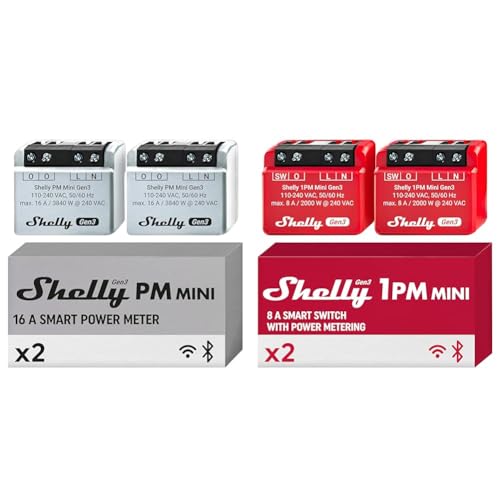 Shelly PM Mini Gen 3 | Intelligenter WLAN- und Bluetooth-Leistungsmesser 1 Kanal 16 A & 1PM Mini Gen3 | WLAN- und Bluetooth-Smart-Switch-Relais von Shelly