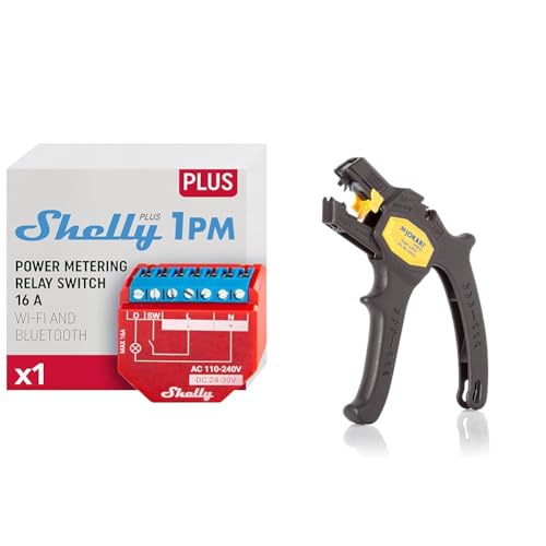 Shelly Plus 1PM WLAN & Bluetooth Relais Schalter mit Strommessung| Smart Home Hausautomation| Funktioniert mit Alexa & Google Home| iOS- & Android-App & JOKARI 20050 Abisolierzange Super 4 plus Shelly Plus 1PM WLAN & Bluetooth Relais Schalter mit Strommessung| Smart Home Hausautomation| Funktioniert mit Alexa & Google Home| iOS- & Android-App & JOKARI 20050 Abisolierzange Super 4 plus von Shelly
