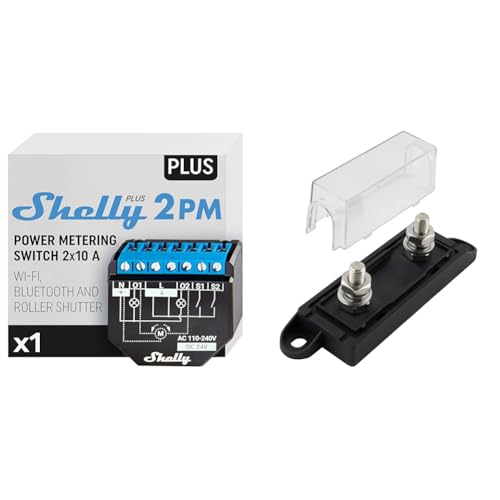 Shelly Plus 2PM | Wlan & Bluetooth 2 Kanäle Smart Relais Schalter mit Leistungsmessung & SeKi Sicherungshalter für schraubbare Mega Hochstromsicherung oder Streifensicherung Shelly Plus 2PM | Wlan & Bluetooth 2 Kanäle Smart Relais Schalter mit Leistungsmessung & SeKi Sicherungshalter für schraubbare Mega Hochstromsicherung oder Streifensicherung von Shelly