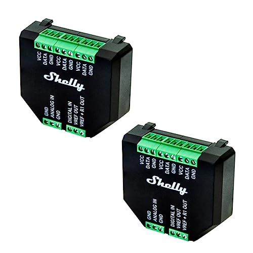 Shelly Plus Add-On 2er Pack, Smart Home Schnittstelle Plus Relais, Digitale Steuerung via WLAN & App, WiFi Hausautomation, 3,3V, Anwendbar für DS18B20- & DHT22-Sensoren Shelly Plus Add-On 2er Pack, Smart Home Schnittstelle Plus Relais, Digitale Steuerung via WLAN & App, WiFi Hausautomation, 3,3V, Anwendbar für DS18B20- & DHT22-Sensoren von Shelly