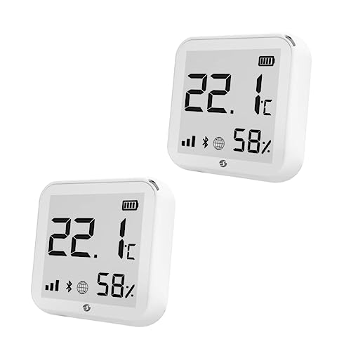 Shelly Plus H&T 2er Pack Wireless Luftfeuchtigkeit und Temperatur Sensor, Hygrometer Monitor, Smart Home Automation, WLAN, Bluetooth, Kompatibel mit iOS und Android, E-Ink-Display, USB-C, Kompakt Shelly Plus H&T 2er Pack Wireless Luftfeuchtigkeit und Temperatur Sensor, Hygrometer Monitor, Smart Home Automation, WLAN, Bluetooth, Kompatibel mit iOS und Android, E-Ink-Display, USB-C, Kompakt von Shelly