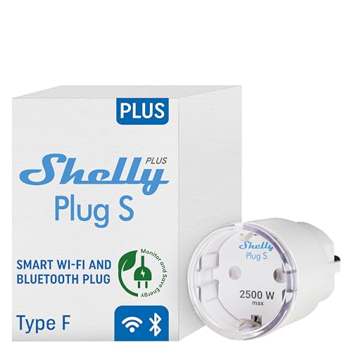 Shelly Plus Plug S - Intelligente Steckdose Funktioniert mit Alexa & Google Home, programmierbare Steckdose mit Sprachsteuerung, Bluetooth und Wi-Fi-Gerät zur Automatisierung von Geräten Strommessung Shelly Plus Plug S - Intelligente Steckdose Funktioniert mit Alexa & Google Home, programmierbare Steckdose mit Sprachsteuerung, Bluetooth und Wi-Fi-Gerät zur Automatisierung von Geräten Strommessung von Shelly