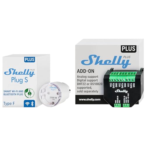 Shelly Plus Plug S - Intelligente Steckdose Funktioniert mit Alexa & Google Home & Plus Add-On, Smart Home Schnittstelle Plus Relais Shelly Plus Plug S - Intelligente Steckdose Funktioniert mit Alexa & Google Home & Plus Add-On, Smart Home Schnittstelle Plus Relais von Shelly