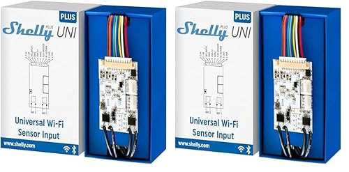 Shelly Plus Uni | Smartes Wi-Fi- und Bluetooth-gesteuertes Modul mit potenzialfreien Kontakten | Hausautomatisierung | Kein Hub erforderlich | Präziser Spannungsmesser | Impulszählung (Packung mit 2) von Shelly