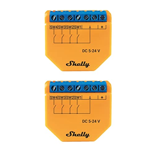 Shelly Plus i4 DC 2er Pack Smart Relais WLAN Szenenaktivierer BT von Shelly