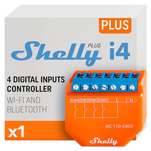Shelly Plus i4 | WiFi- und Bluetooth-Smart-Controller mit 4 digitalen Eingängen Relay | Hausautomation | Funktioniert mit Alexa | iOS-Android-App| Kein Hub erforderlich | Fernbedienung Shelly Plus i4 | WiFi- und Bluetooth-Smart-Controller mit 4 digitalen Eingängen Relay | Hausautomation | Funktioniert mit Alexa | iOS-Android-App| Kein Hub erforderlich | Fernbedienung von Shelly